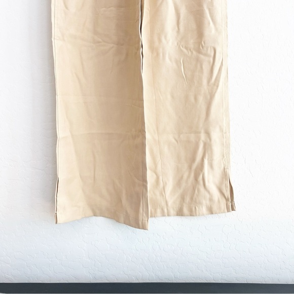 Open Edit Women's Wide Leg Pull-On Pants Beige Tan Elastic Pockets Small - Picture 3 of 6